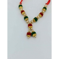 Red and green golden mala 12 cm